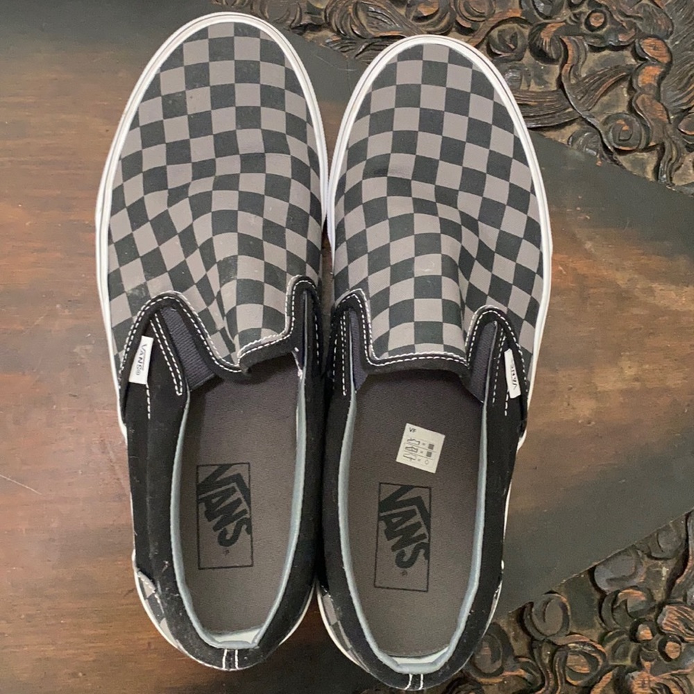 MENS Black and grey checkered Vans
